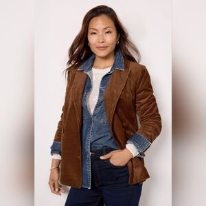 Evereve "Ronnie" Brown Corduroy Jacket, Xs